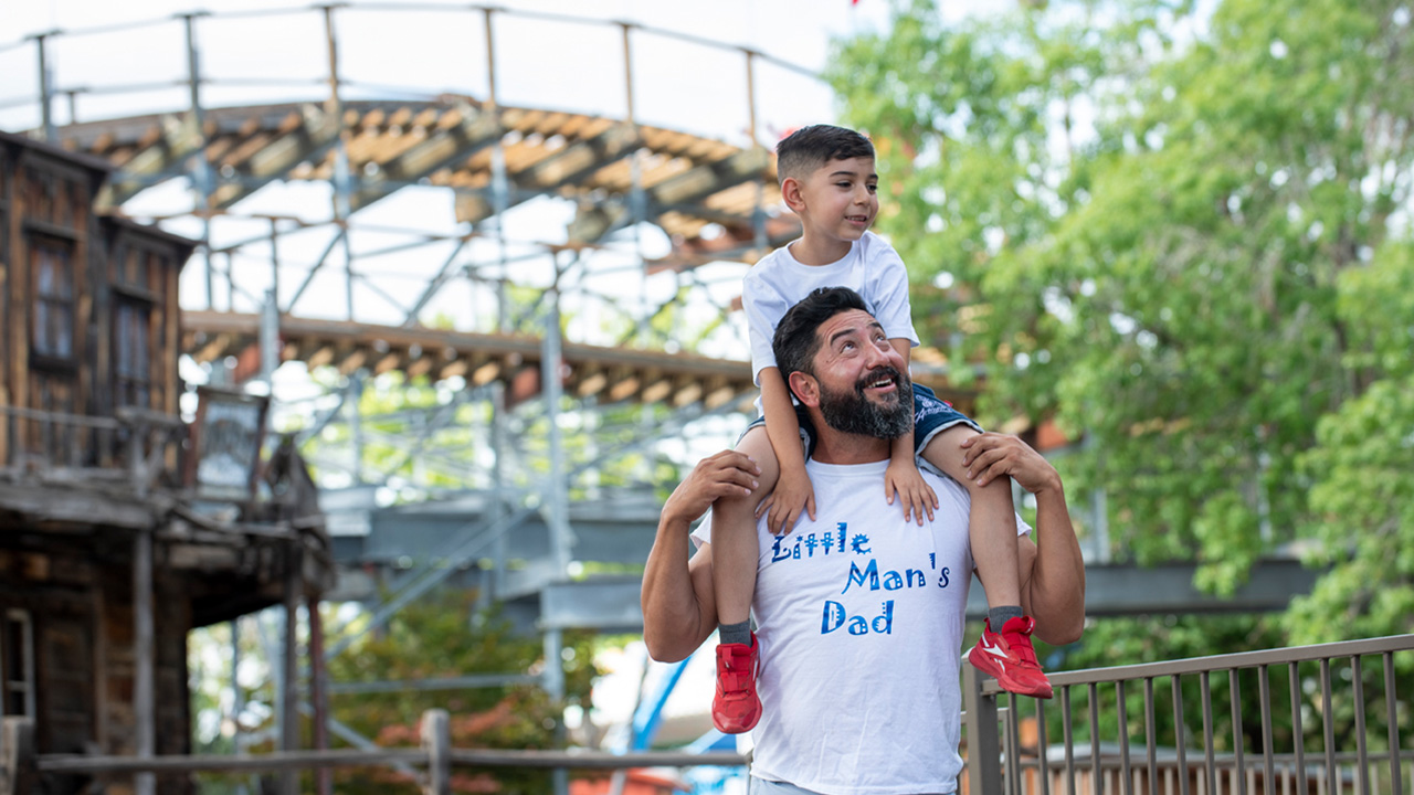 A father and son enjoying Cliff's during the day