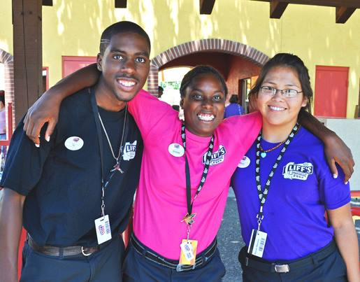 A group of amusement park employees